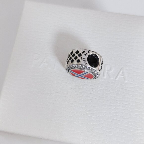 Pandora Norway Flag Bead Charm Bracelet Pendant S925 Silver with box - Picture 4 of 7